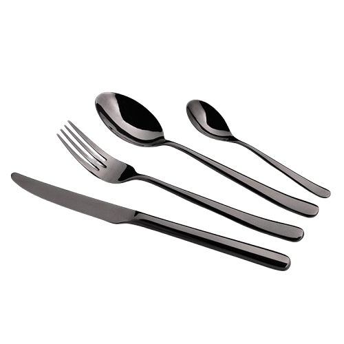 S.STEEL CUTLURY (BLACK) SET OF 4